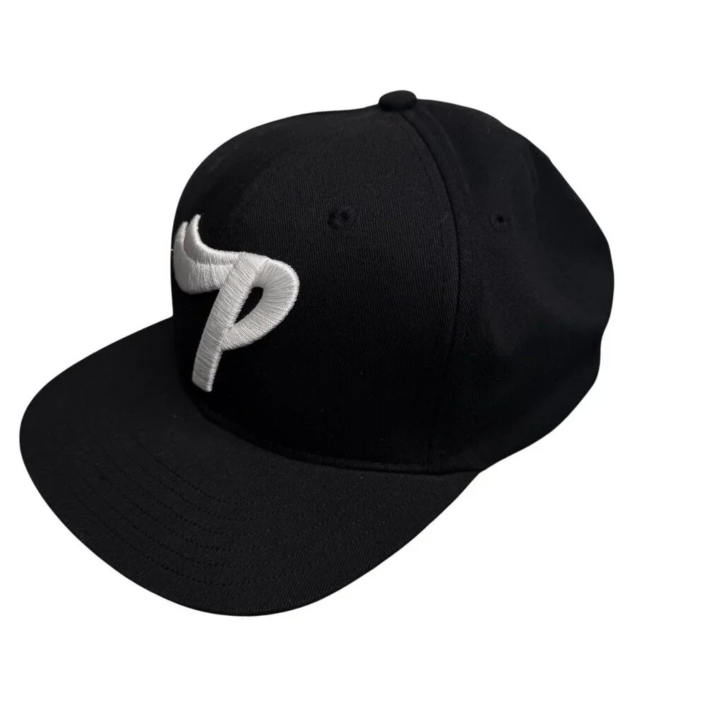 Pink Dolphin Black Snapback Hat With White "P" Embroidery - Picture 2 of 7